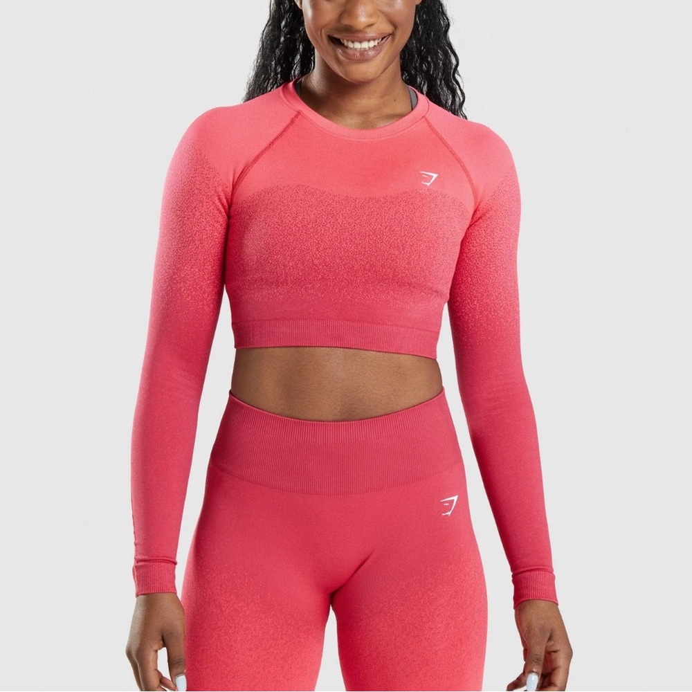 Gymshark Coral Long Sleeve Crop Top 0014